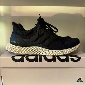 New Adidas M9.5 Rare Ultra 4D Running Shoes | Core Black / Gold Metallic | W10.5